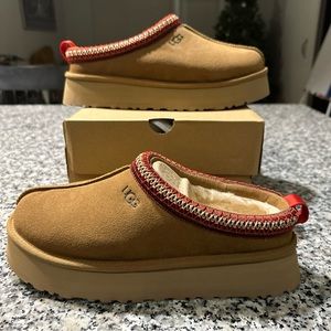 New Women's Shoes UGG Brand Braid Tazz Platform Slippers 1122553 Chestnut 10W